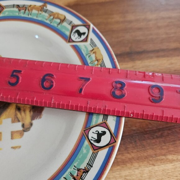 2001 folkcraft cedar valley stables salad/bread plate saucer - Picture 5 of 5